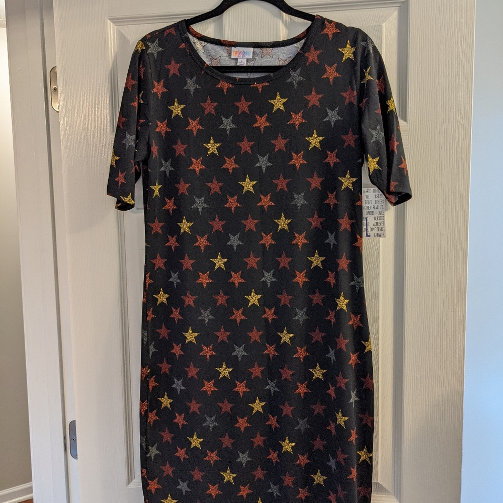 NWT LuLaRoe Julia Dress Star Celestial Print ⭐